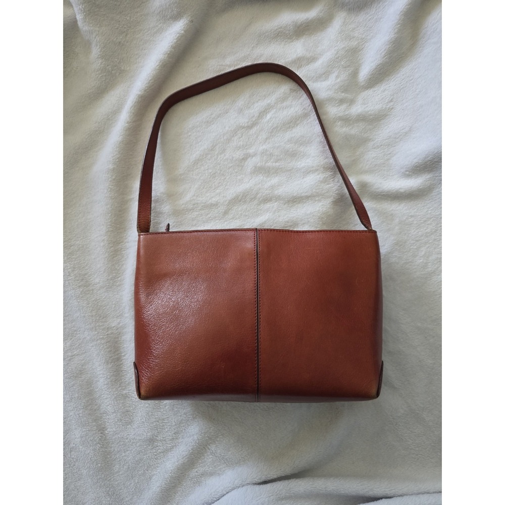 VINTAGE ELLINGTON Red Brown LEATHER STRAP TOTE HANDBAG SHOULDER BAG